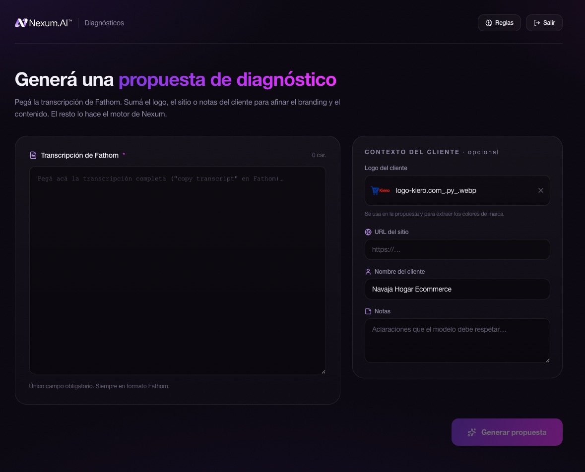 Generador de propuestas · formulario